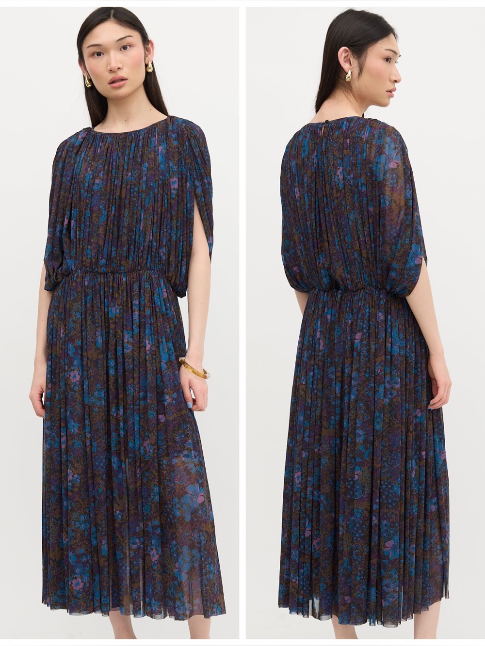 NWT Rachel Comey Daphne Dress in Blue Flowers Mesh